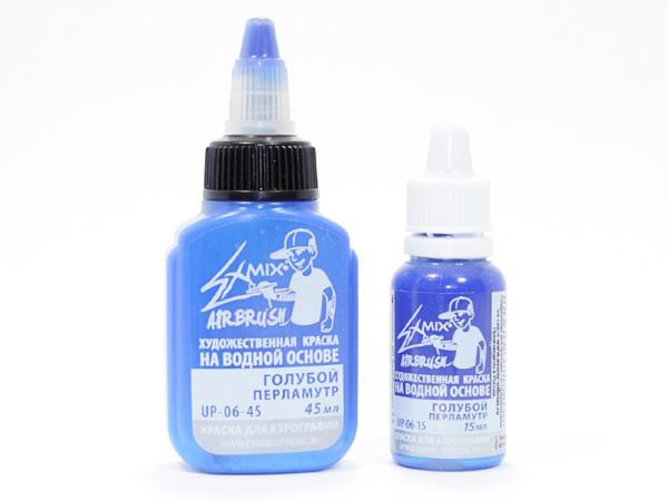 Краска для аэрографии Exmix голубой перламутр