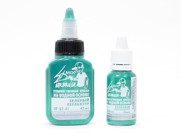 Краска для аэрографии Exmix зелёный перламутр