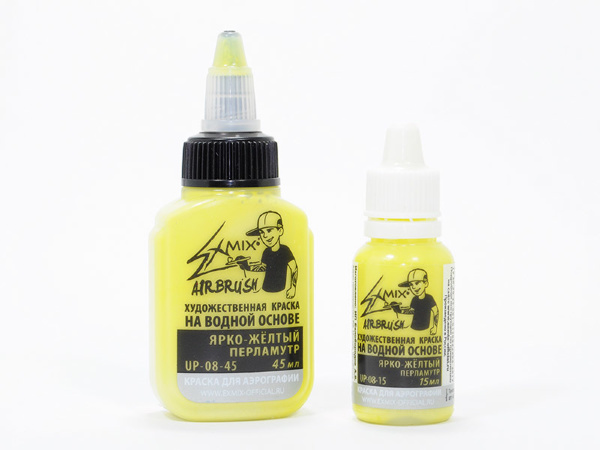 Краска для аэрографии Exmix ярко-жёлтый перламутр