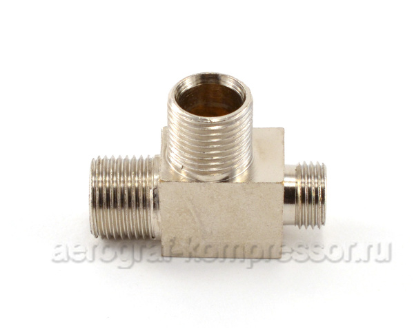 Переходник штуцер G1/8 " - штуцер M12х1,0х2, Т-образный, (компрессоры 1205, 1206)